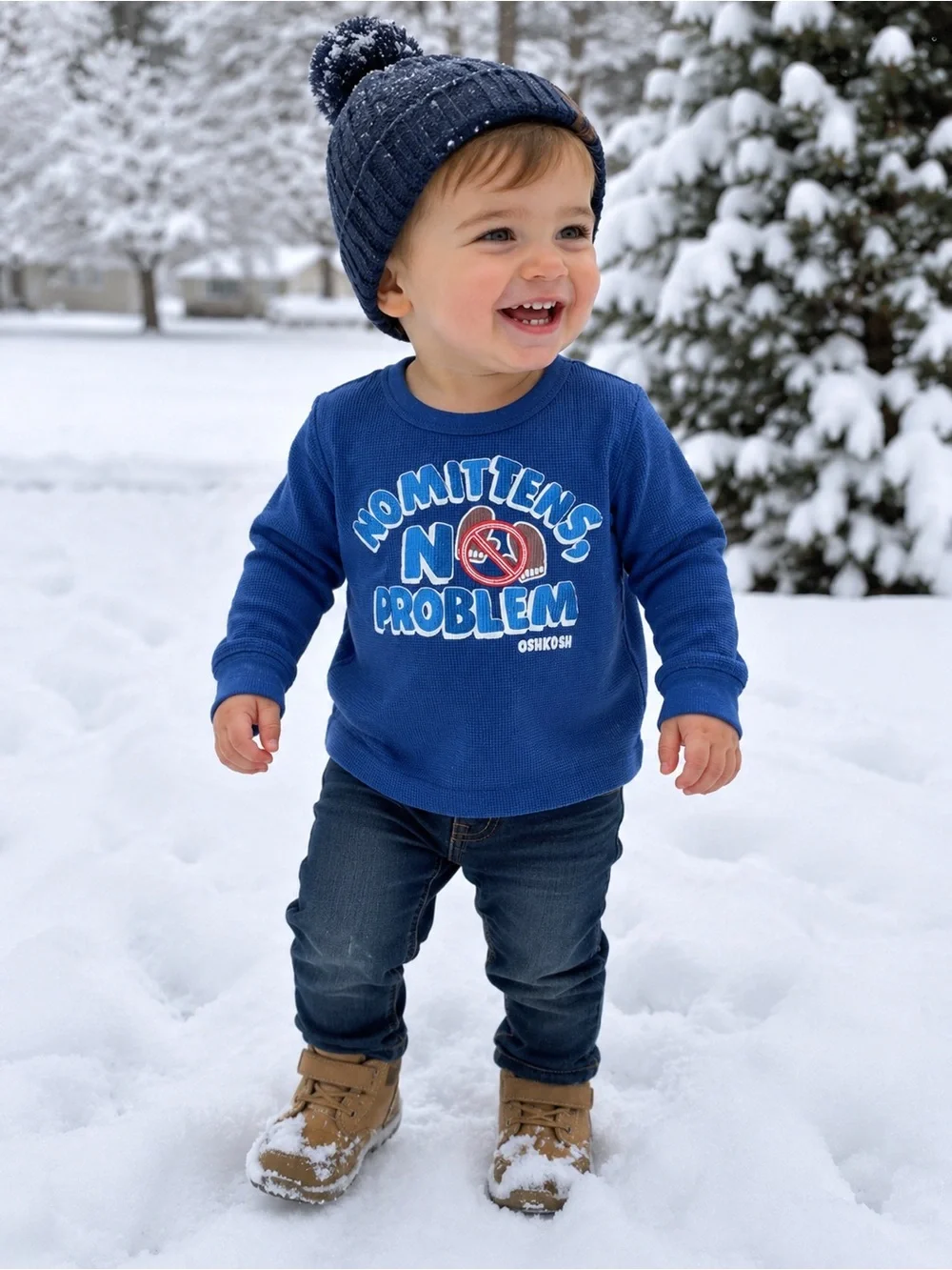 OshKosh B’gosh “No mittens, No problems” Thermal Shirt 18 Months New with Tags